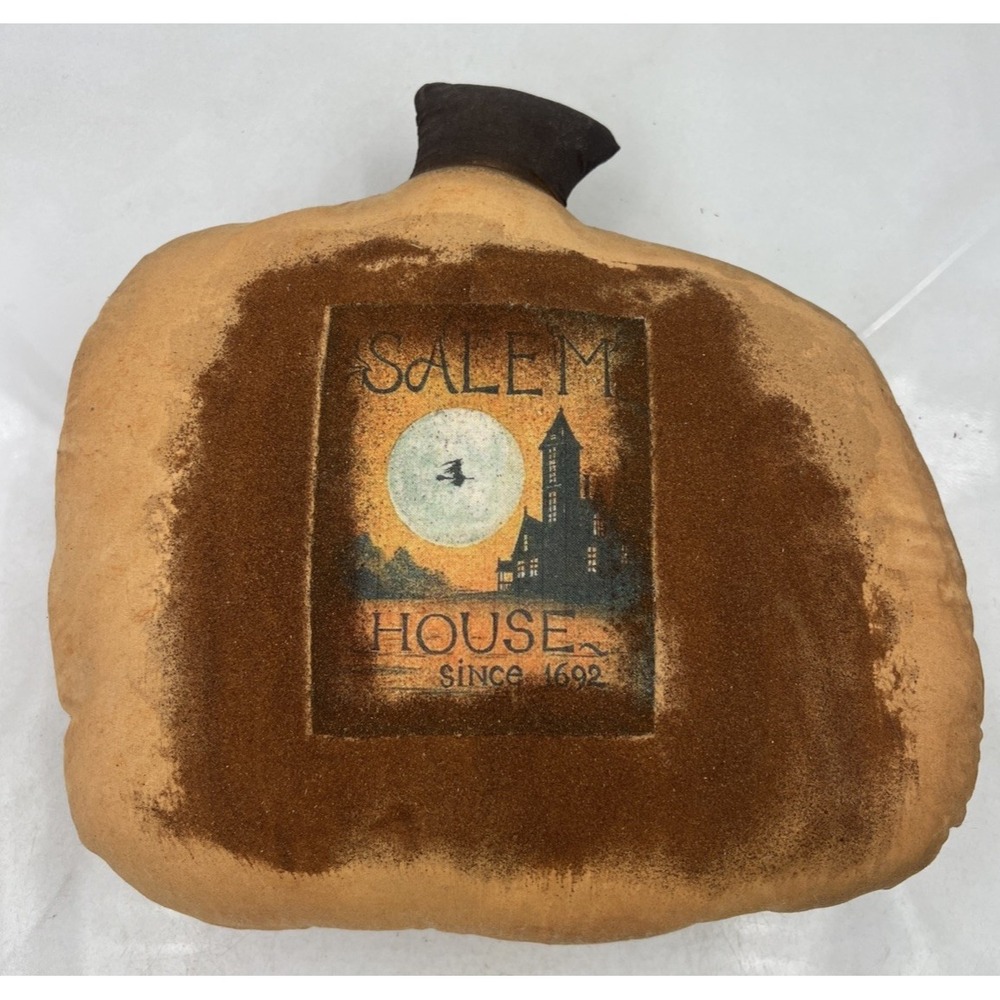 Salem House Pumpkin Pillow Halloween Decor Orange